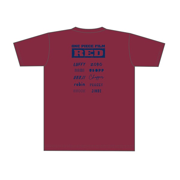 Tシャツ【B】　バーガンディ　L「ONE PIECE FILM RED」