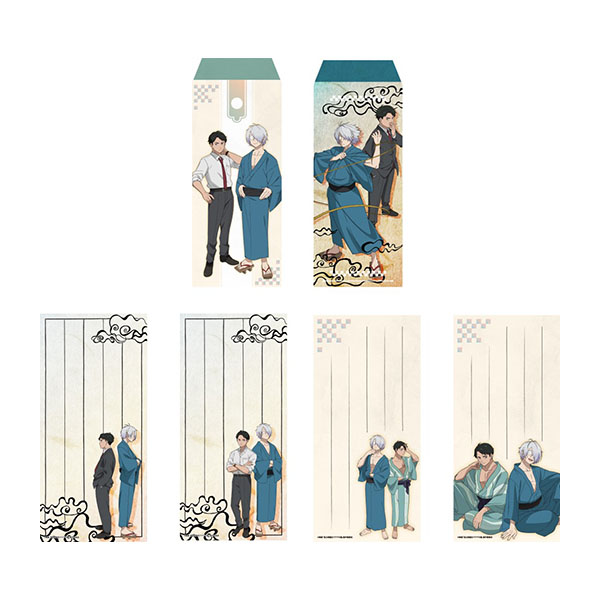 「鬼太郎誕生 ゲゲゲの謎」に登場する鬼太郎の父と水木の二人が描かれた一筆箋です。封筒が4枚、便箋が12枚入っています。
